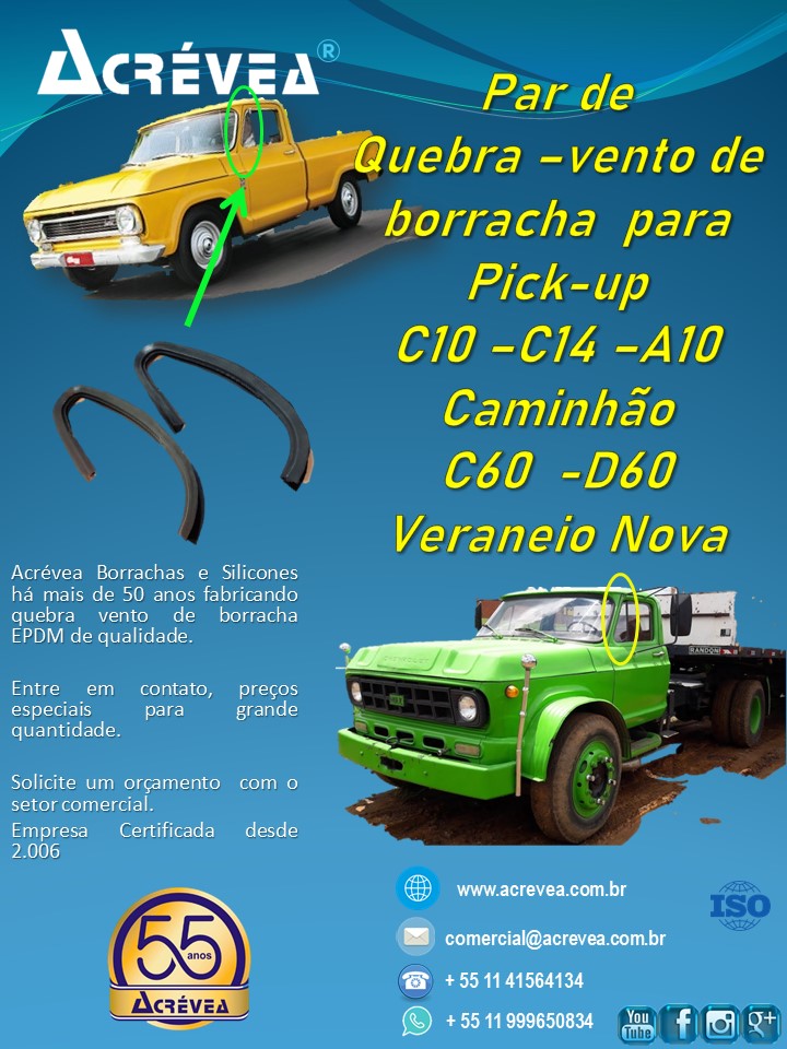 Quebra Vento C14, C10 – Ventarola de Borracha Chevrolet